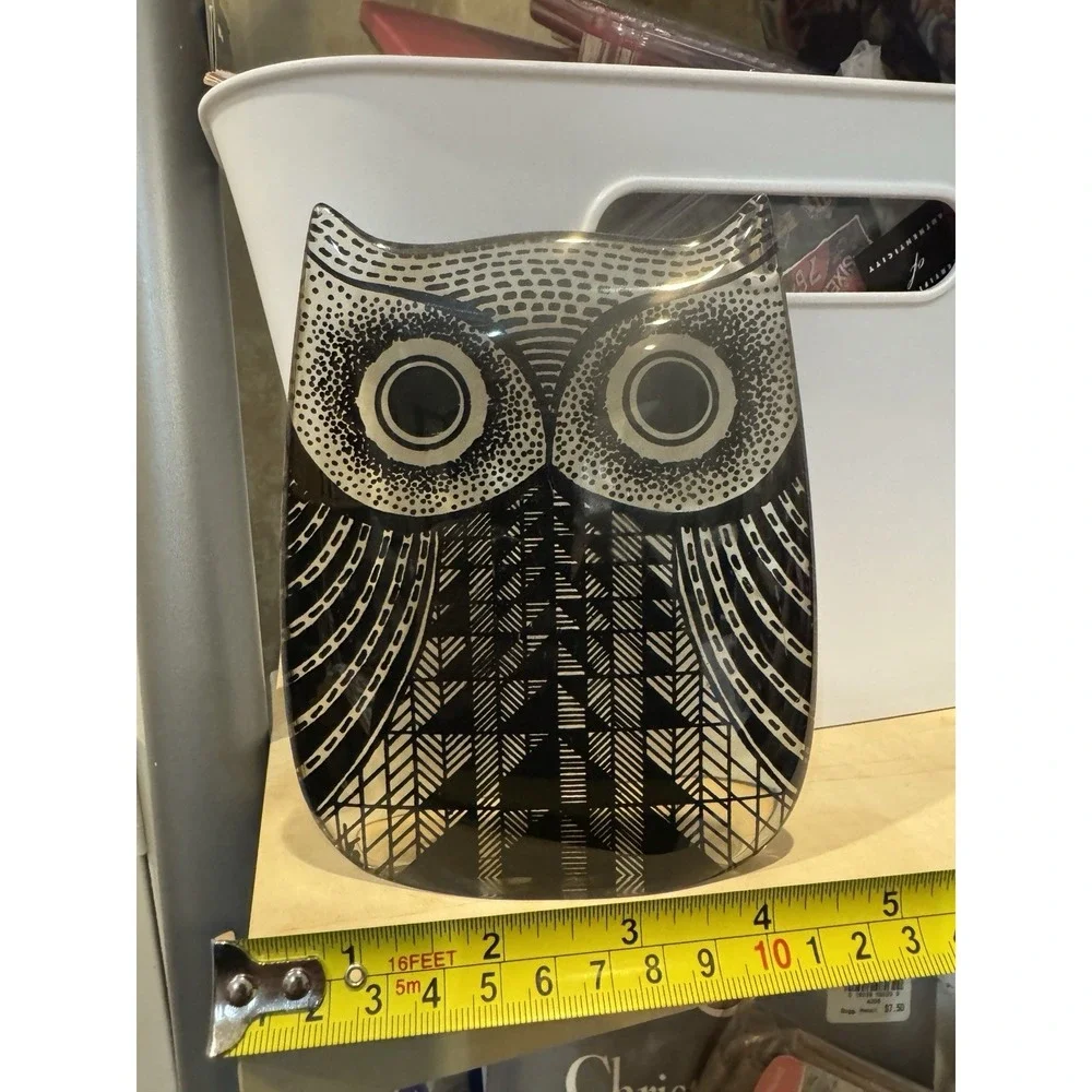 Vintage Abraham Palatnik Medium Lucite Owl Figurine OP Art MCM Brazil